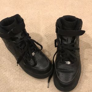 Nike black air force ones